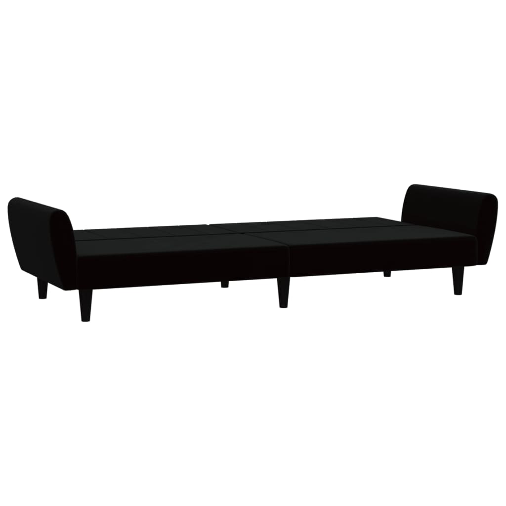 Divano Letto a 2 Posti-Sofa Letto 2 Posti-Daybed Nero in Velluto 155187