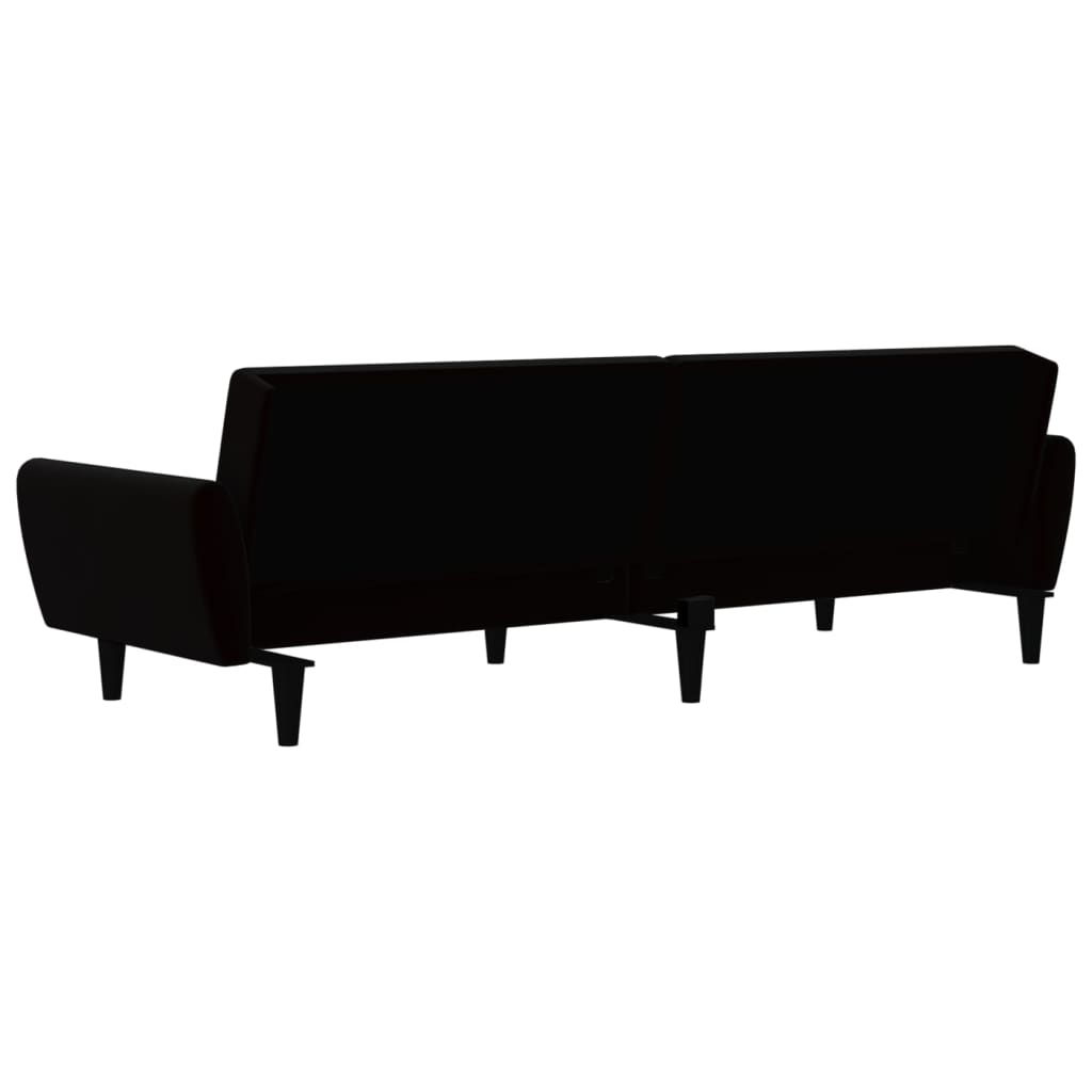 Divano Letto a 2 Posti-Sofa Letto 2 Posti-Daybed Nero in Velluto 155187