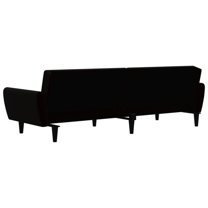 Divano Letto a 2 Posti-Sofa Letto 2 Posti-Daybed Nero in Velluto 155187