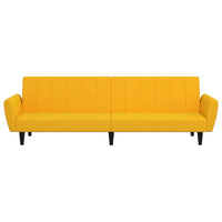 Divano Letto a 2 Posti Giallo in Velluto 375864