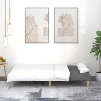 Divano Letto a 2 Posti Grigio Scuro in Tessuto 375866