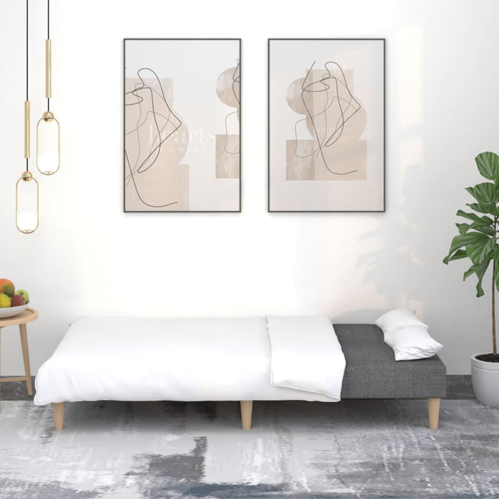 Divano Letto a 2 Posti Grigio Scuro in Tessuto 375866