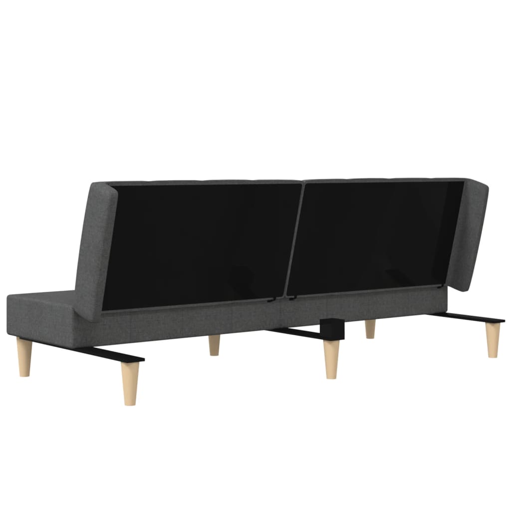 Divano Letto a 2 Posti Grigio Scuro in Tessuto 375866