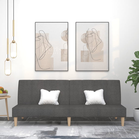 Divano Letto a 2 Posti-Sofa Letto 2 Posti-Daybed Grigio Scuro in Tessuto 345184