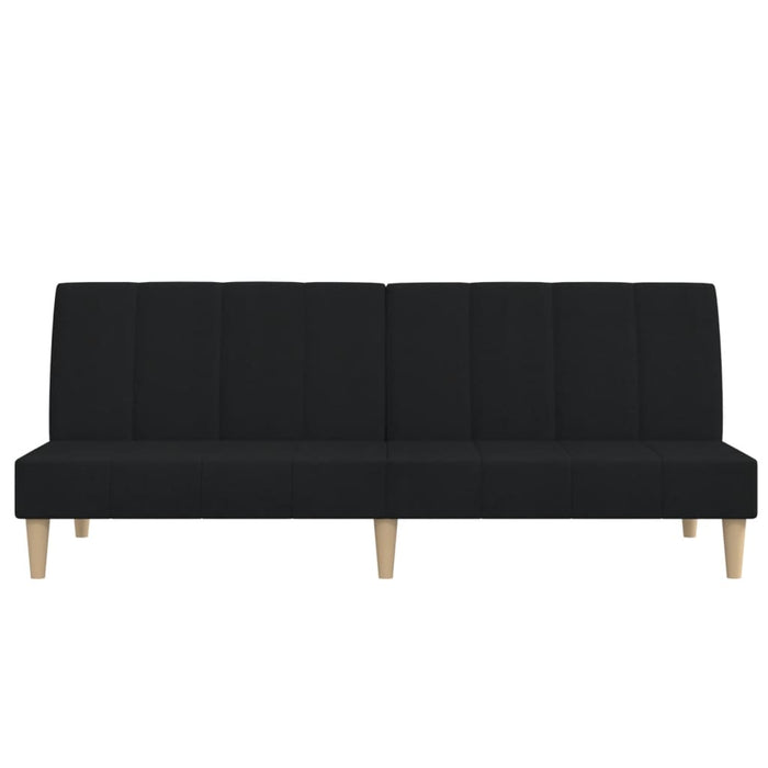Divano Letto a 2 Posti Nero in Tessuto 375867