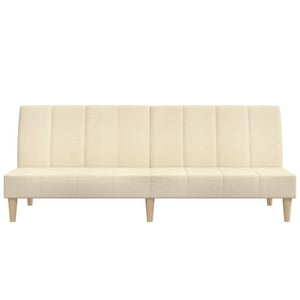 Divano Letto a 2 Posti Crema in Tessuto 375868