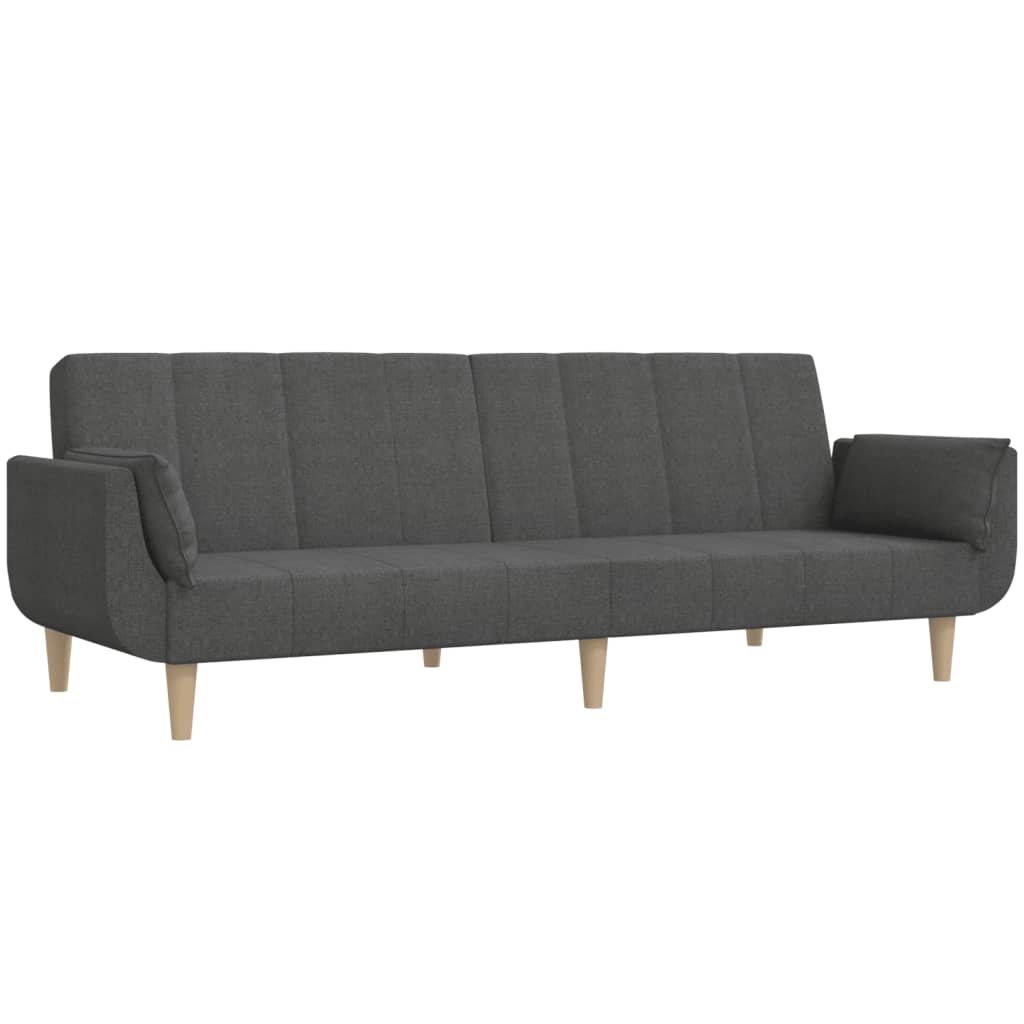 Divano Letto a 2 Posti con 2 Cuscini-Sofa Letto 2 Posti-Daybed Grigio Scuro in Tessuto 646982