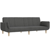 Divano Letto a 2 Posti con 2 Cuscini-Sofa Letto 2 Posti-Daybed Grigio Scuro in Tessuto 646982