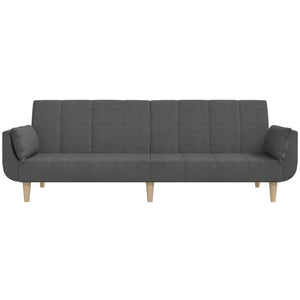 Divano Letto a 2 Posti con 2 Cuscini-Sofa Letto 2 Posti-Daybed Grigio Scuro in Tessuto 646982
