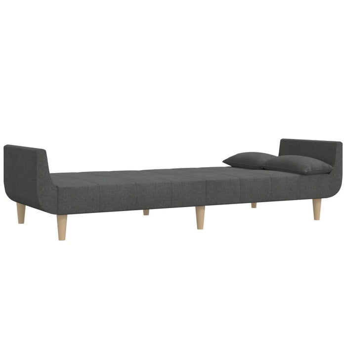 Divano Letto a 2 Posti con 2 Cuscini-Sofa Letto 2 Posti-Daybed Grigio Scuro in Tessuto 646982