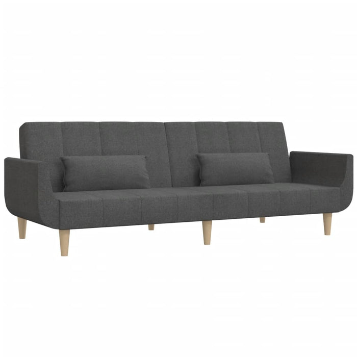 Divano Letto a 2 Posti con 2 Cuscini-Sofa Letto 2 Posti-Daybed Grigio Scuro in Tessuto 646982