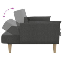 Divano Letto a 2 Posti con 2 Cuscini-Sofa Letto 2 Posti-Daybed Grigio Scuro in Tessuto 646982