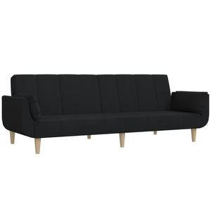 Divano Letto a 2 Posti con 2 Cuscini-Sofa Letto 2 Posti-Daybed Nero in Tessuto 973031