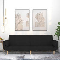 Divano Letto a 2 Posti con 2 Cuscini-Sofa Letto 2 Posti-Daybed Nero in Tessuto 973031