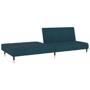 Divano Letto a 2 Posti Blu in Velluto 375873