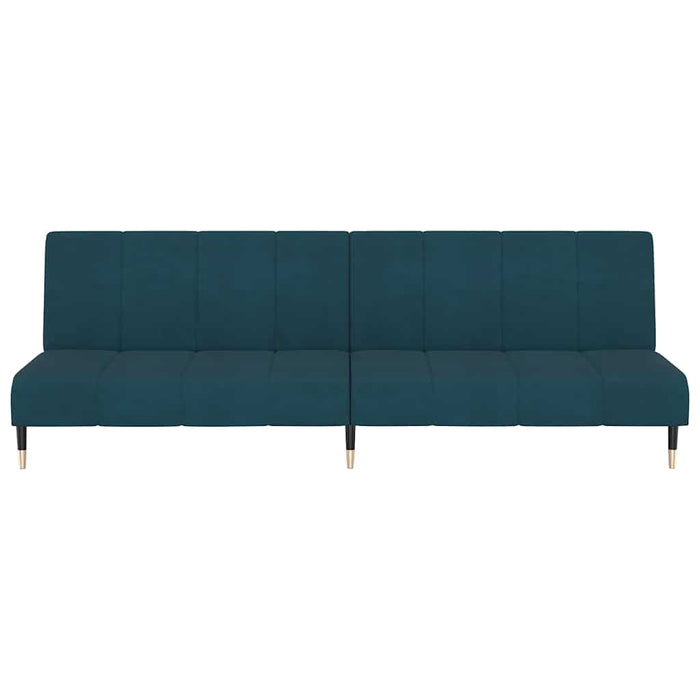 Divano Letto a 2 Posti Blu in Velluto