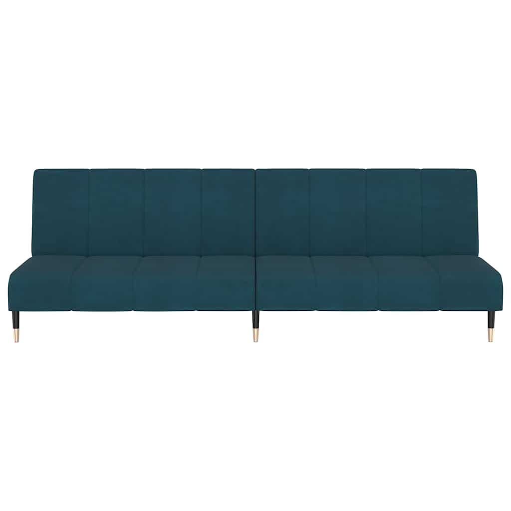Divano Letto a 2 Posti Blu in Velluto 375873