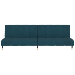 Divano Letto a 2 Posti Blu in Velluto 375873