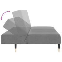 Divano Letto a 2 Posti-Sofa Letto 2 Posti-Daybed Grigio Chiaro in Velluto 362545