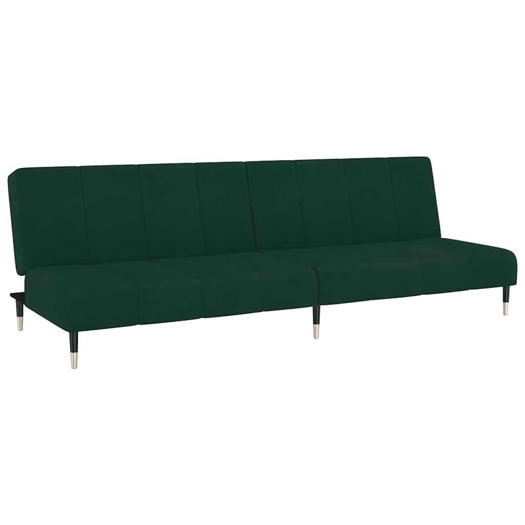Divano Letto a 2 Posti-Sofa Letto 2 Posti-Daybed Verde Scuro in Velluto 294689