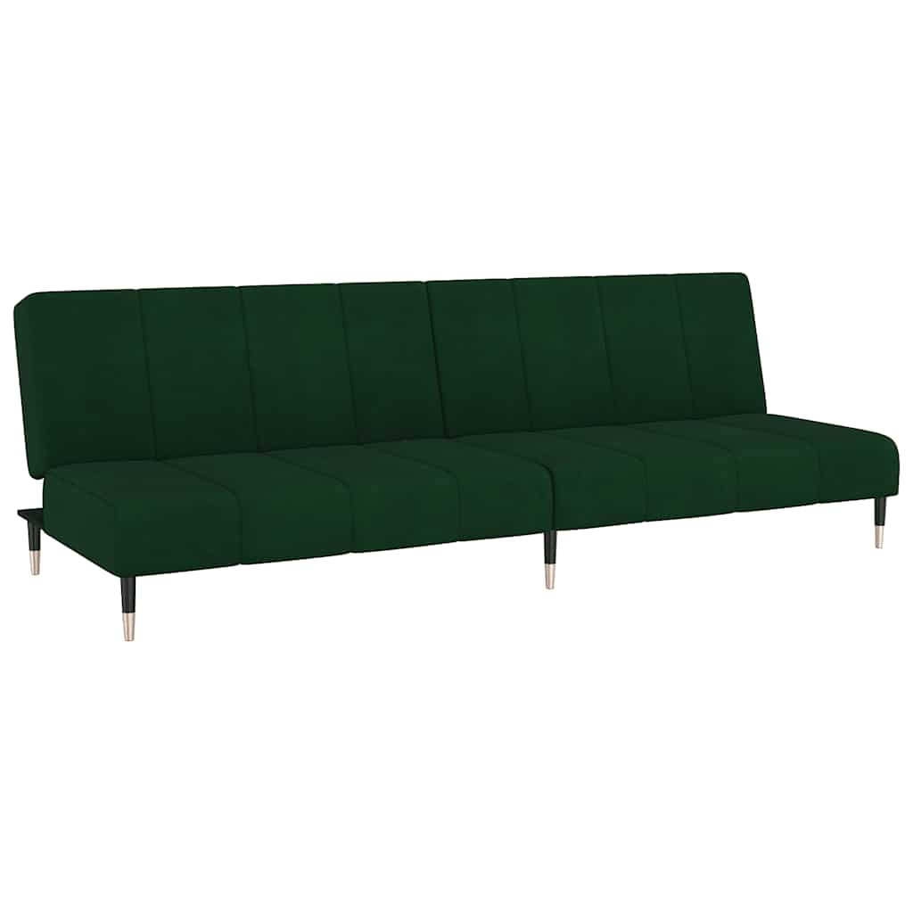 Divano Letto a 2 Posti Verde Scuro in Vellutocod mxl 87979