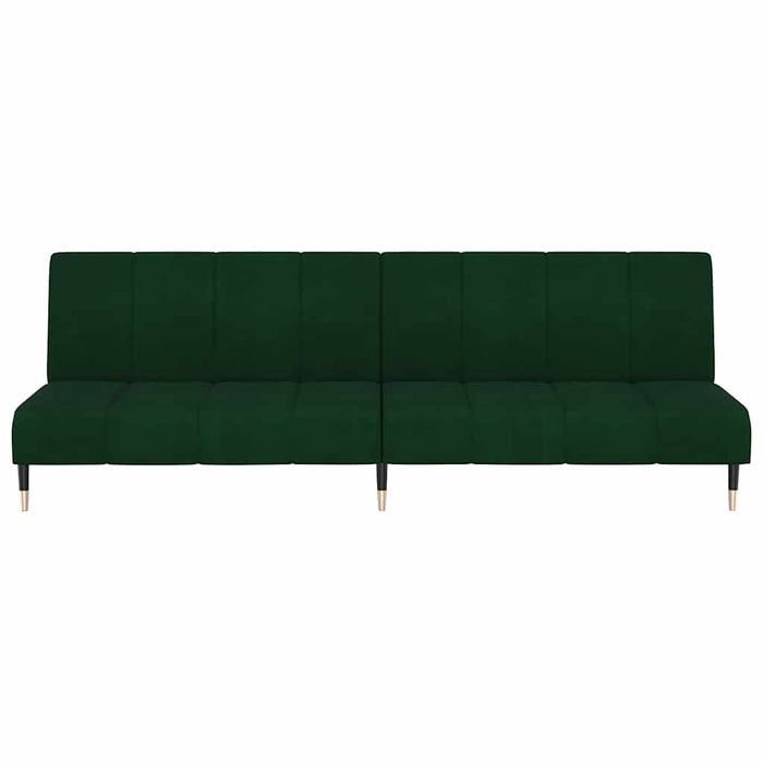Divano Letto a 2 Posti Verde Scuro in Velluto 375876