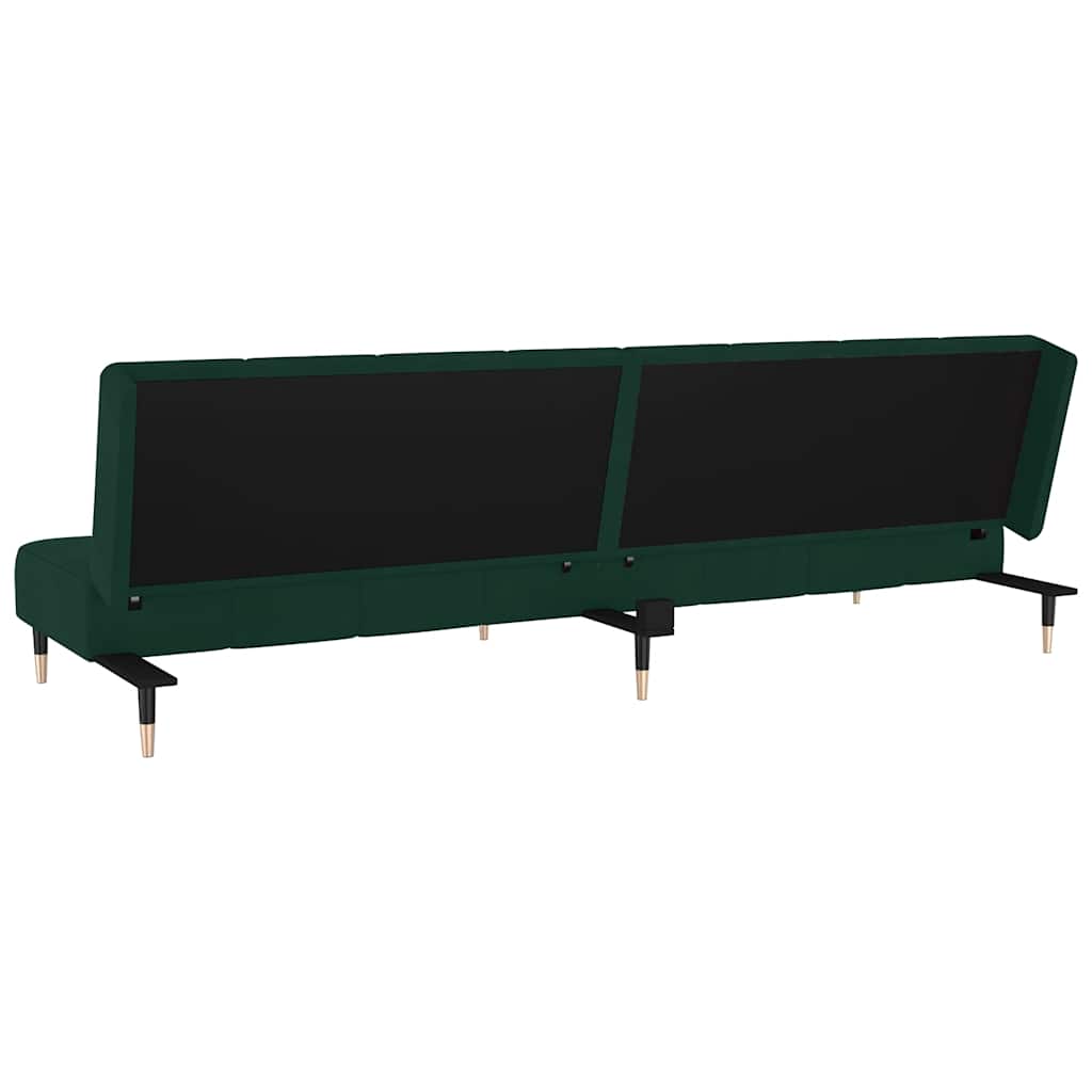 Divano Letto a 2 Posti-Sofa Letto 2 Posti-Daybed Verde Scuro in Velluto 294689