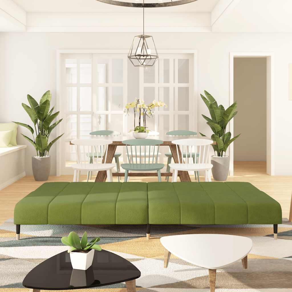 Divano Letto a 2 Posti-Sofa Letto 2 Posti-Daybed Verde Chiaro in Velluto 268788