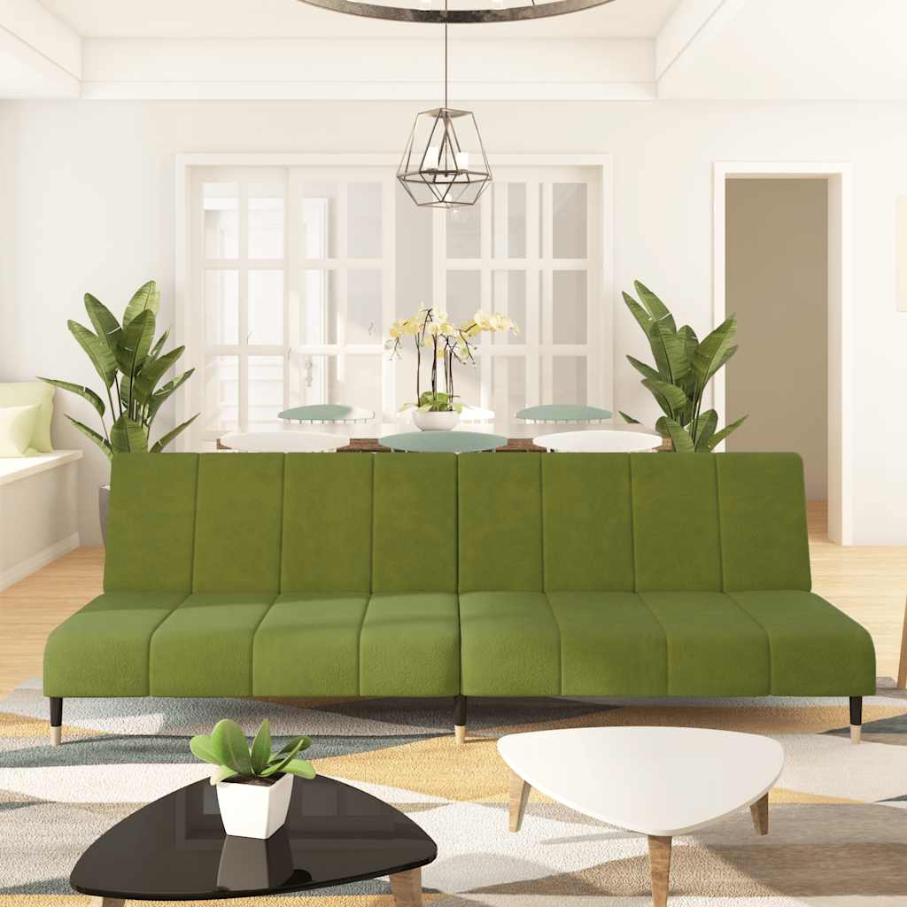 Divano Letto a 2 Posti-Sofa Letto 2 Posti-Daybed Verde Chiaro in Velluto 268788