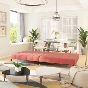 Divano Letto a 2 Posti-Sofa Letto 2 Posti-Daybed Rosa in Velluto 649017