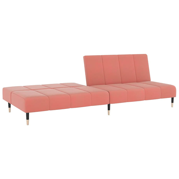 Divano Letto a 2 Posti Rosa in Velluto 375878