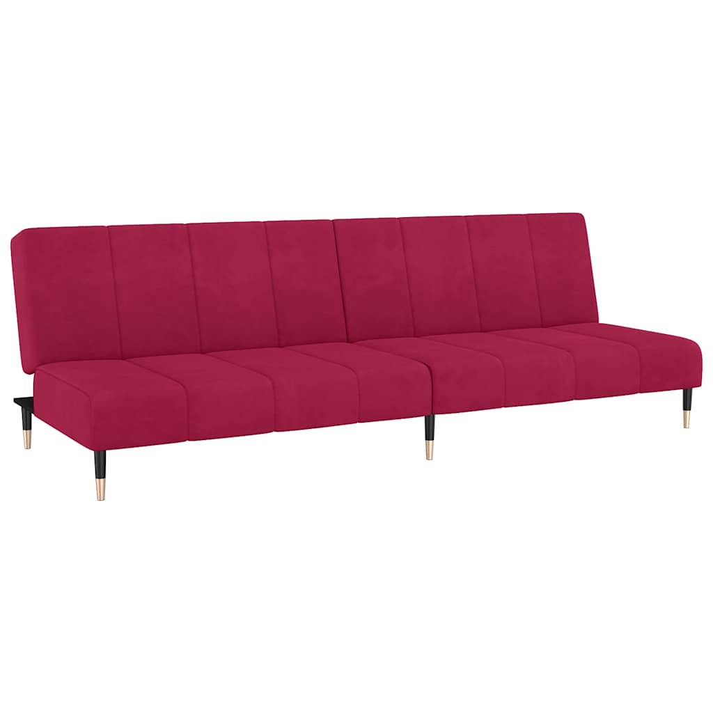 Divano Letto a 2 Posti-Sofa Letto 2 Posti-Daybed Rosso Vino in Velluto 990497