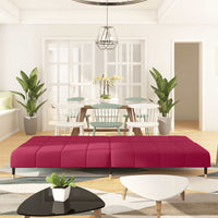 Divano Letto a 2 Posti-Sofa Letto 2 Posti-Daybed Rosso Vino in Velluto 990497