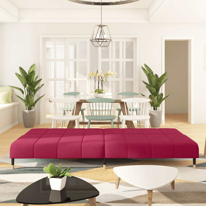 Divano Letto a 2 Posti-Sofa Letto 2 Posti-Daybed Rosso Vino in Velluto 990497