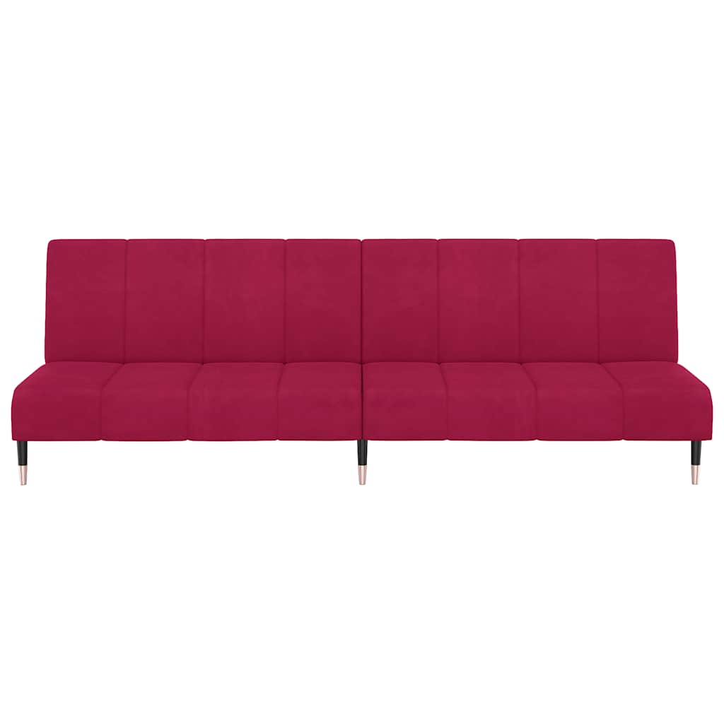 Divano Letto a 2 Posti-Sofa Letto 2 Posti-Daybed Rosso Vino in Velluto 990497