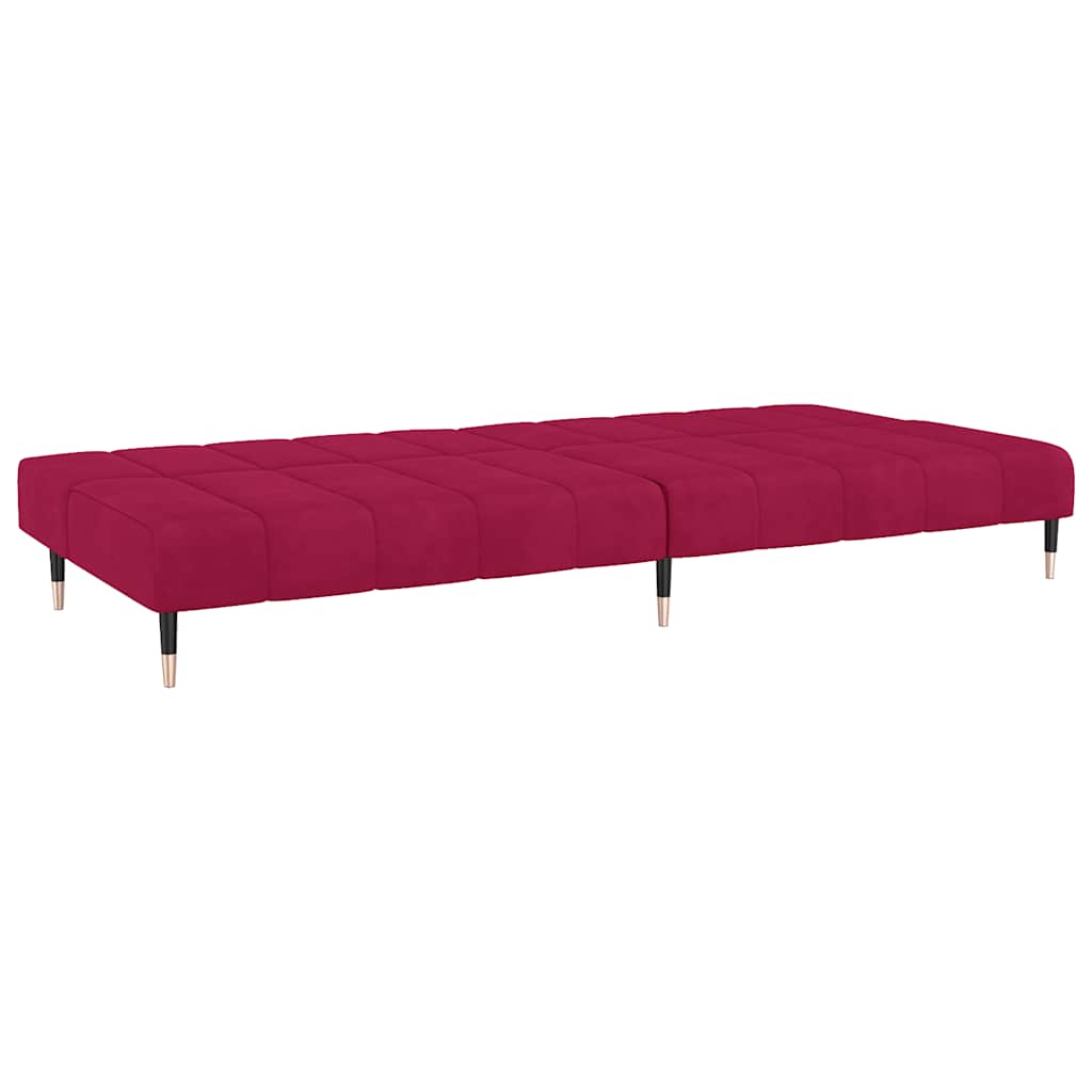 Divano Letto a 2 Posti-Sofa Letto 2 Posti-Daybed Rosso Vino in Velluto 990497
