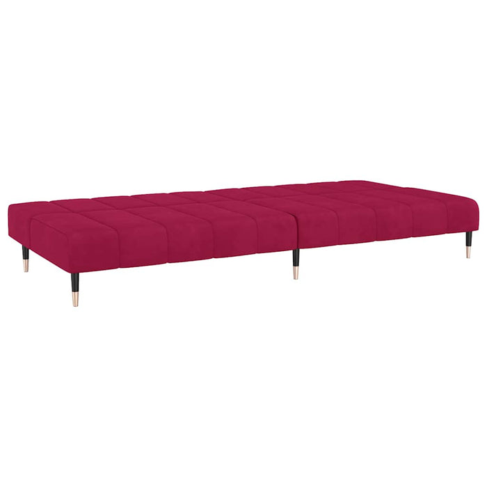 Divano Letto a 2 Posti-Sofa Letto 2 Posti-Daybed Rosso Vino in Velluto 990497