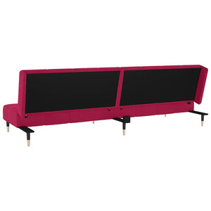 Divano Letto a 2 Posti-Sofa Letto 2 Posti-Daybed Rosso Vino in Velluto 990497