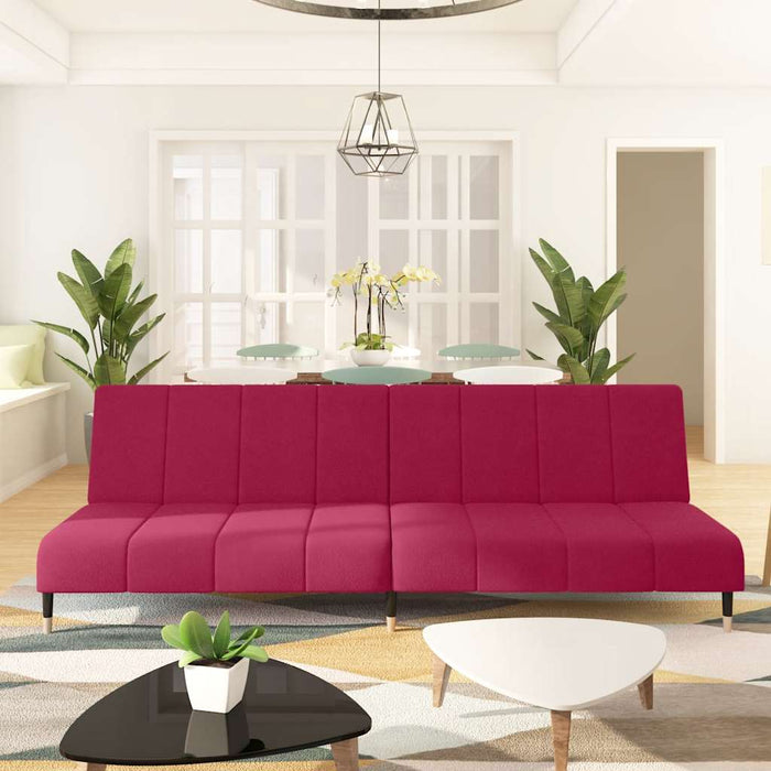Divano Letto a 2 Posti-Sofa Letto 2 Posti-Daybed Rosso Vino in Velluto 990497