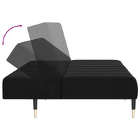Divano Letto a 2 Posti-Sofa Letto 2 Posti-Daybed Nero in Velluto 497710