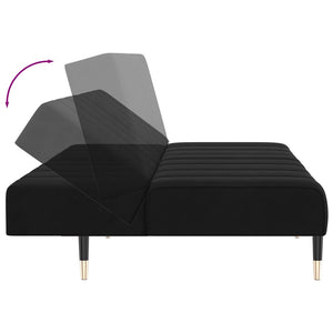Divano Letto a 2 Posti-Sofa Letto 2 Posti-Daybed Nero in Velluto 497710