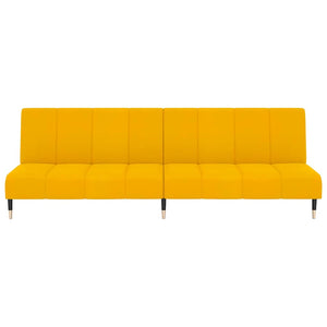 Divano Letto a 2 Posti Giallo in Velluto 375881