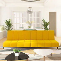 Divano Letto a 2 Posti-Sofa Letto 2 Posti-Daybed Giallo in Velluto 862081