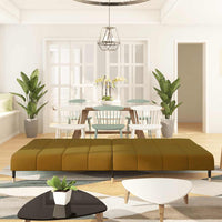 Divano Letto a 2 Posti Marrone in Velluto