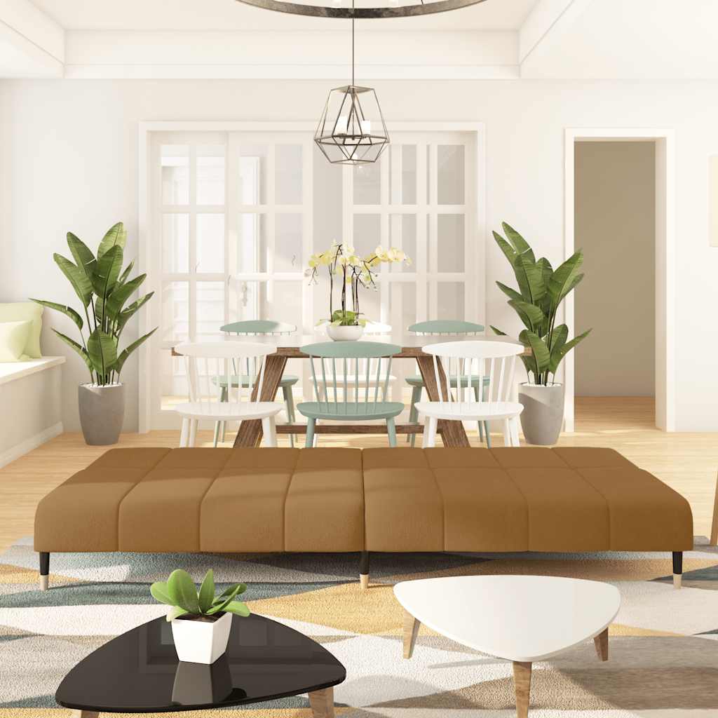 Divano Letto a 2 Posti-Sofa Letto 2 Posti-Daybed Marrone in Velluto 634036