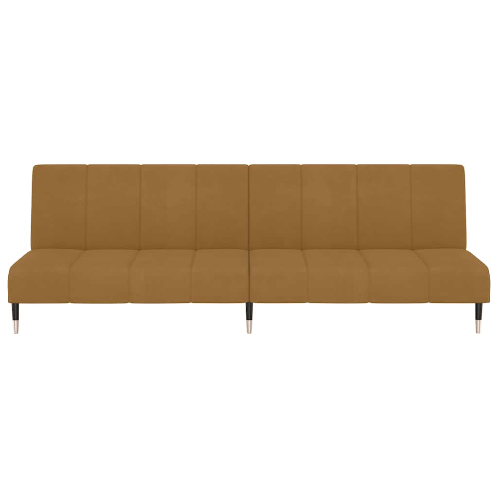 Divano Letto a 2 Posti-Sofa Letto 2 Posti-Daybed Marrone in Velluto 634036