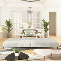 Divano Letto a 2 Posti-Sofa Letto 2 Posti-Daybed Crema in Velluto 219526