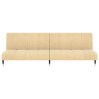 Divano Letto a 2 Posti Crema in Velluto