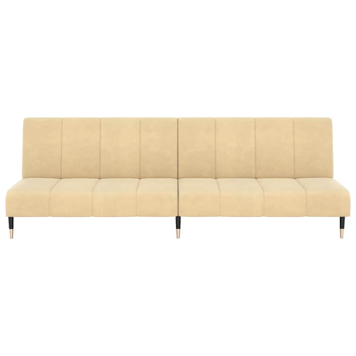 Divano Letto a 2 Posti Crema in Velluto 375883
