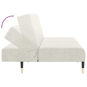 Divano Letto a 2 Posti-Sofa Letto 2 Posti-Daybed Crema in Velluto 219526